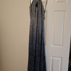 Halter neck hand beaded dress